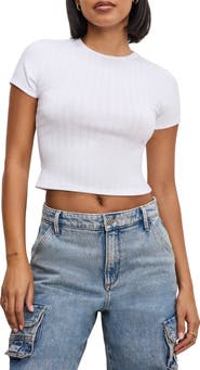 Good American Pointelle Baby Tee