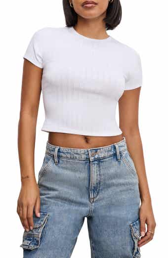 Good American Pointelle Baby Tee