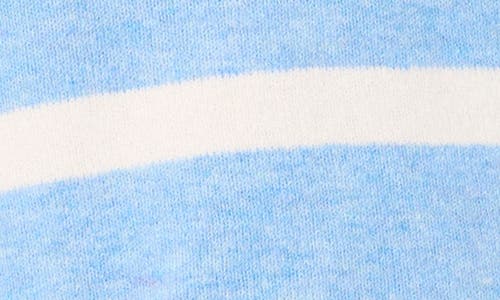 Cece Wide Stripe Crewneck Sweater In Blue Heather