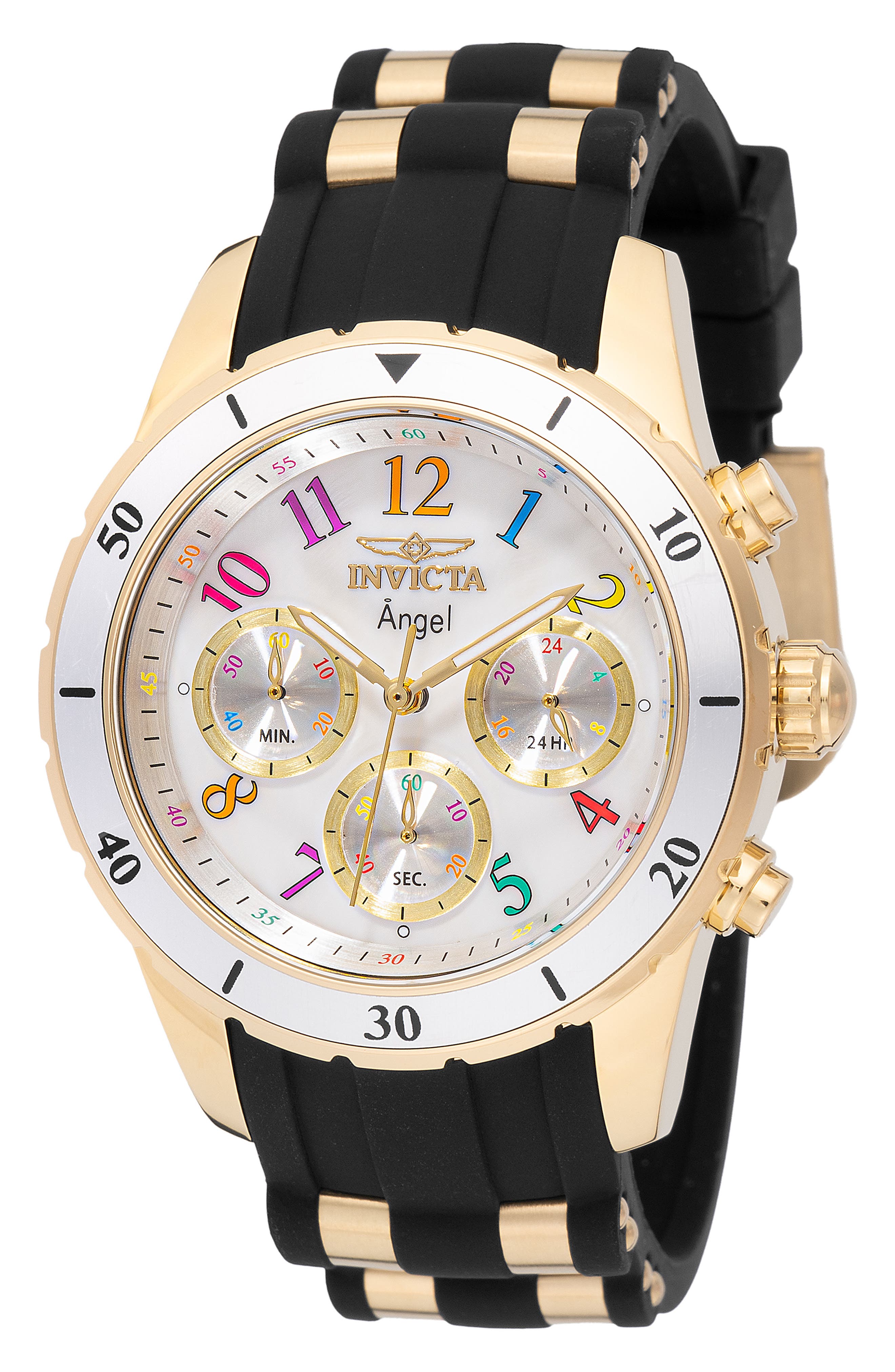 Angel Silicone Strap Watch, 40mm