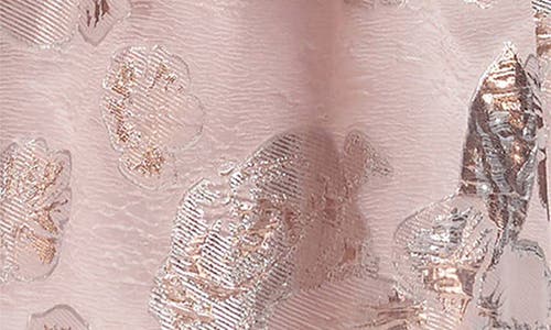 Dress The Population Savannah Metallic Strapless Tiered Gown In Rose Gold Multi