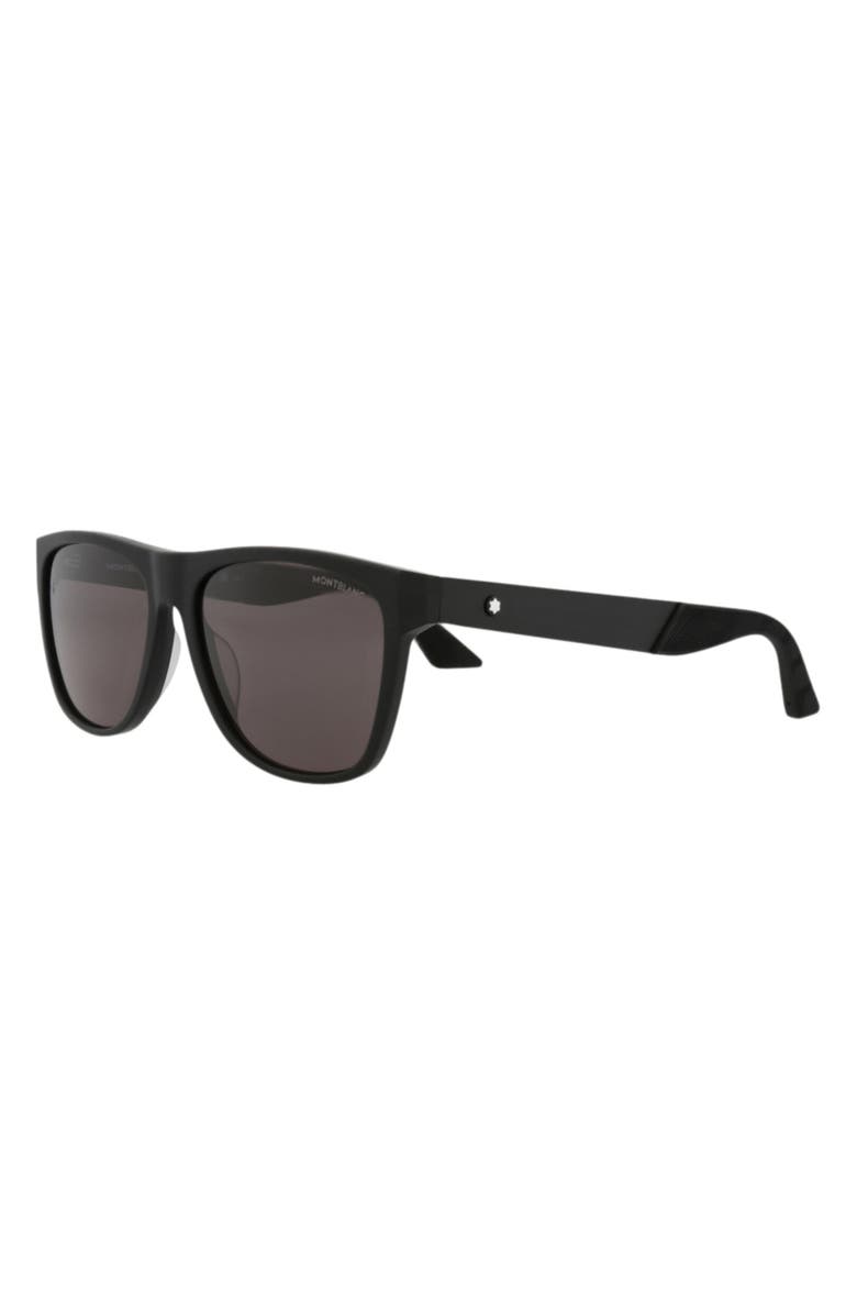 Montblanc 56mm Square Sunglasses, Alternate, color, Black Grey