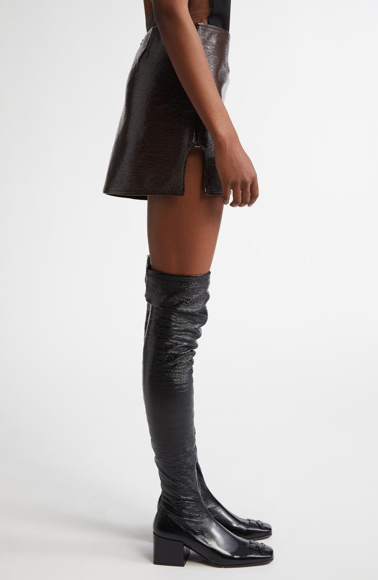 Oblique Vinyl Miniskirt