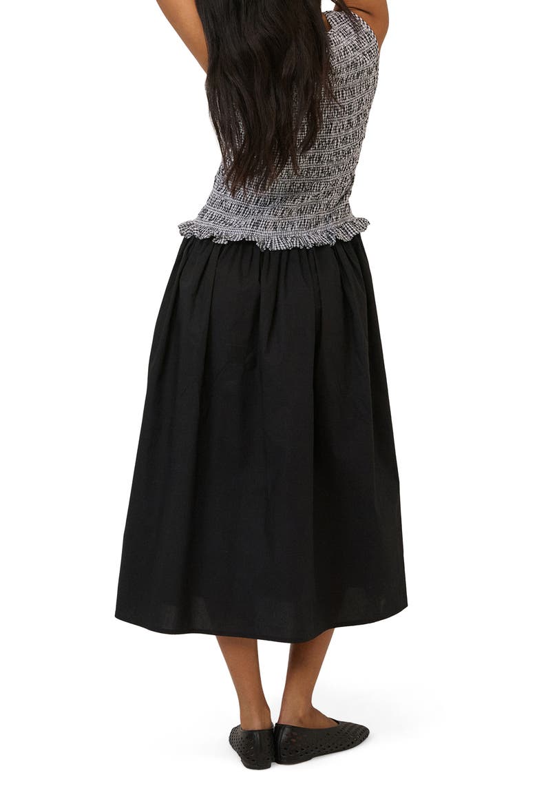 Drina Gingham Midi Dress, Alternate, color, BLACK