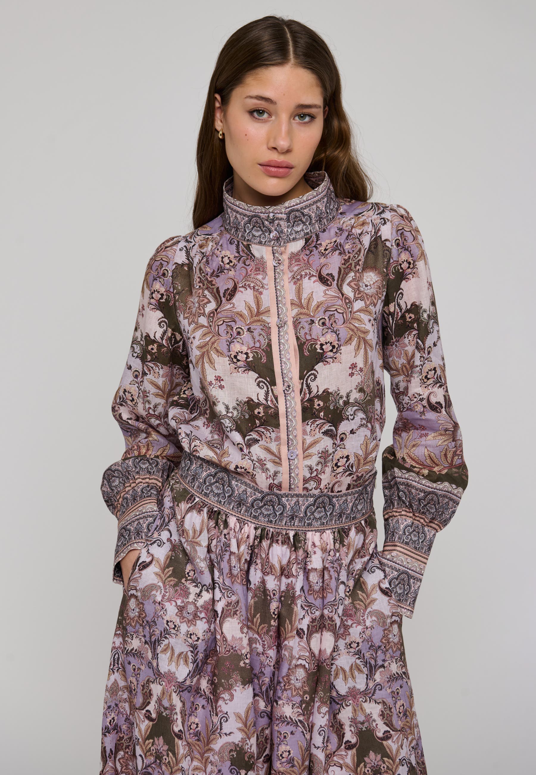 Dea Kudibal Ameliedea Mandarin Collar Linen Blouse (Women) | Nordstrom
