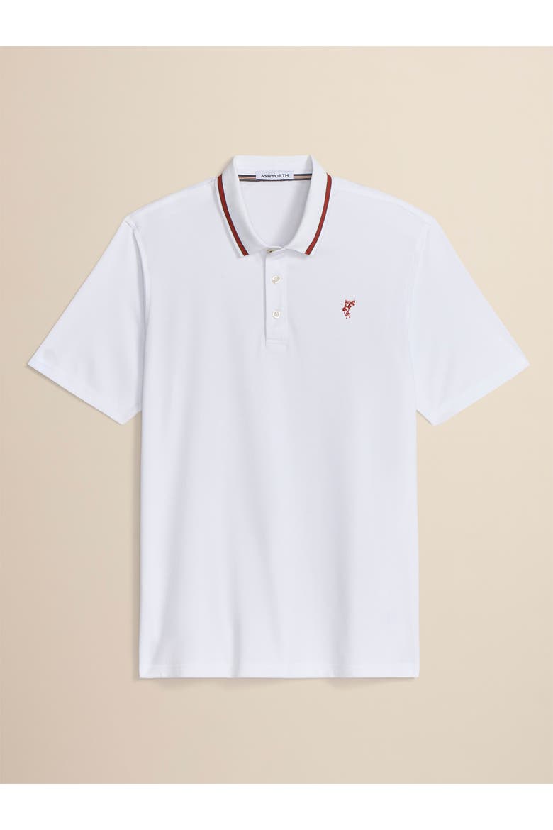 The  Golfman Polo, Alternate, color, White/Terracotta