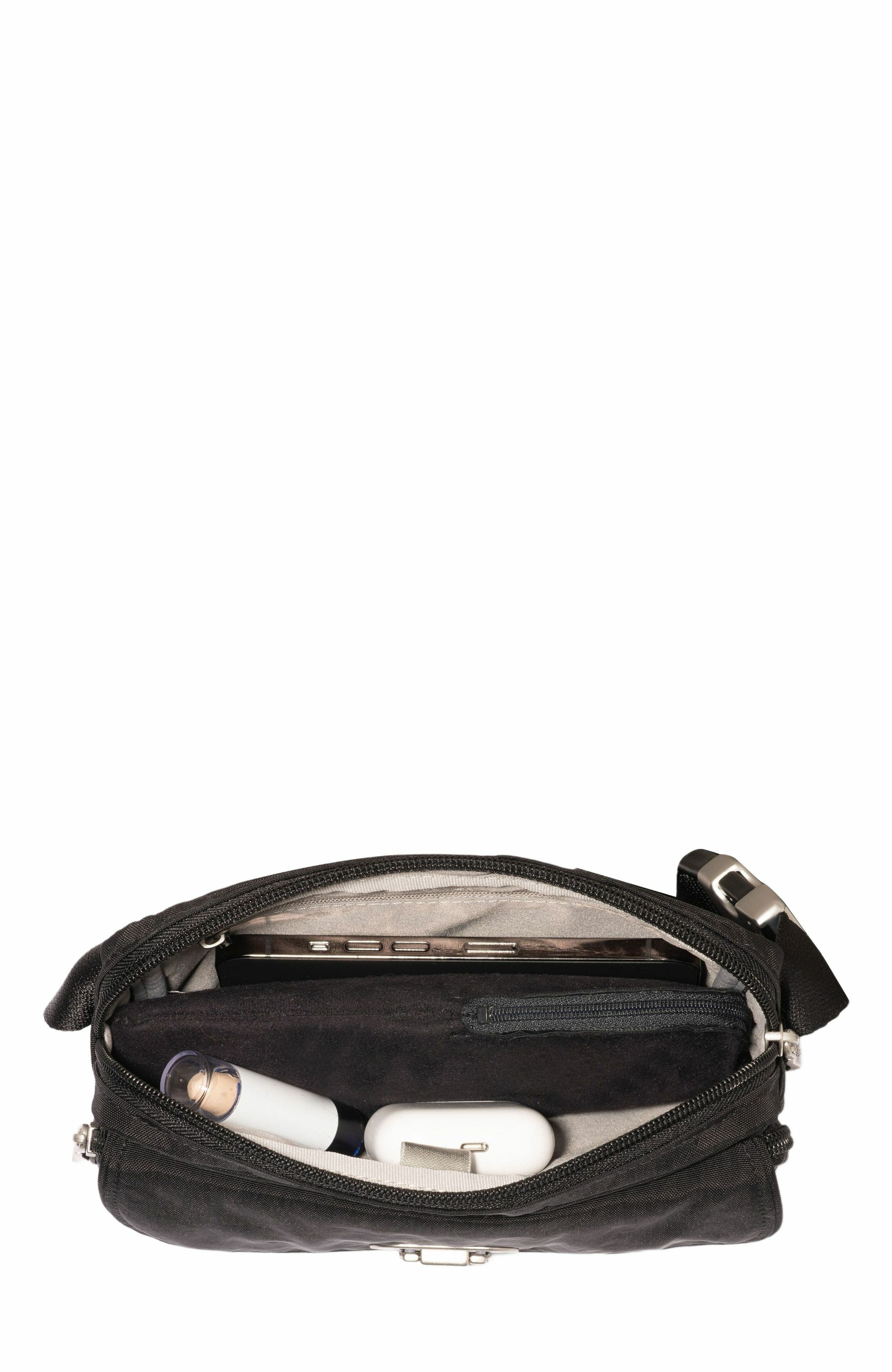 Coastal Flip Lock Sling Bag, Alternate, color, BLACK