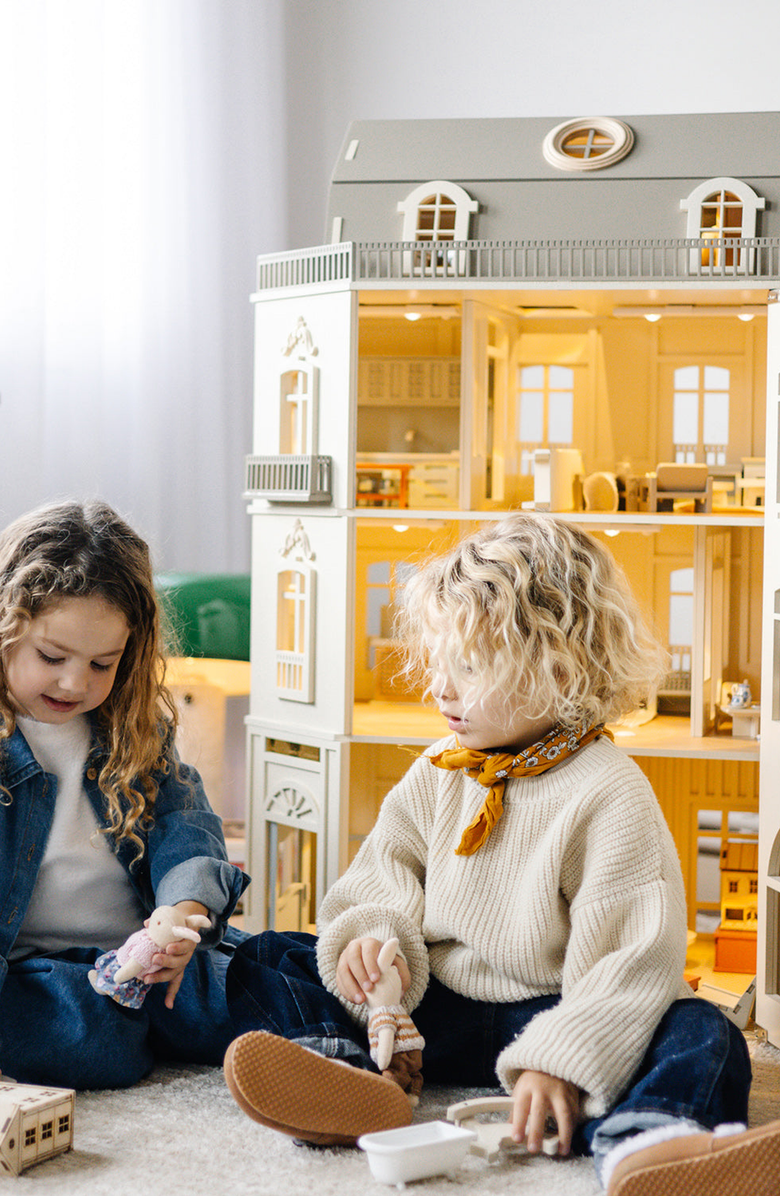 Little Forest Animals House of Paris Luxury Dollhouse, Alternate, color, 3 Led / With Bellevue Family