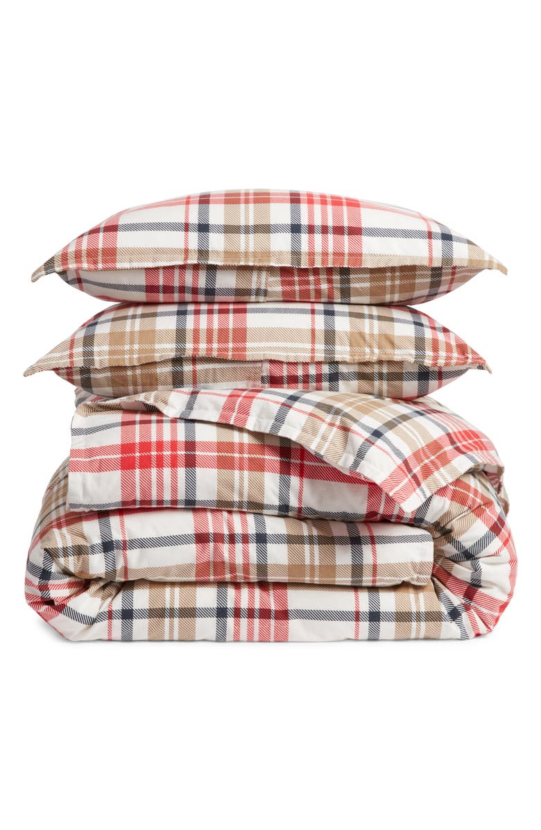 Nordstrom Plaid Flannel Duvet Cover & Shams Set, Main, color, Ivory Lorelai Plaid