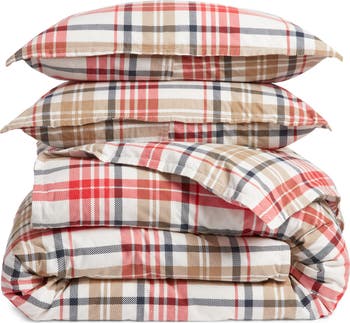 Plaid Flannel Duvet Cover & Shams Set