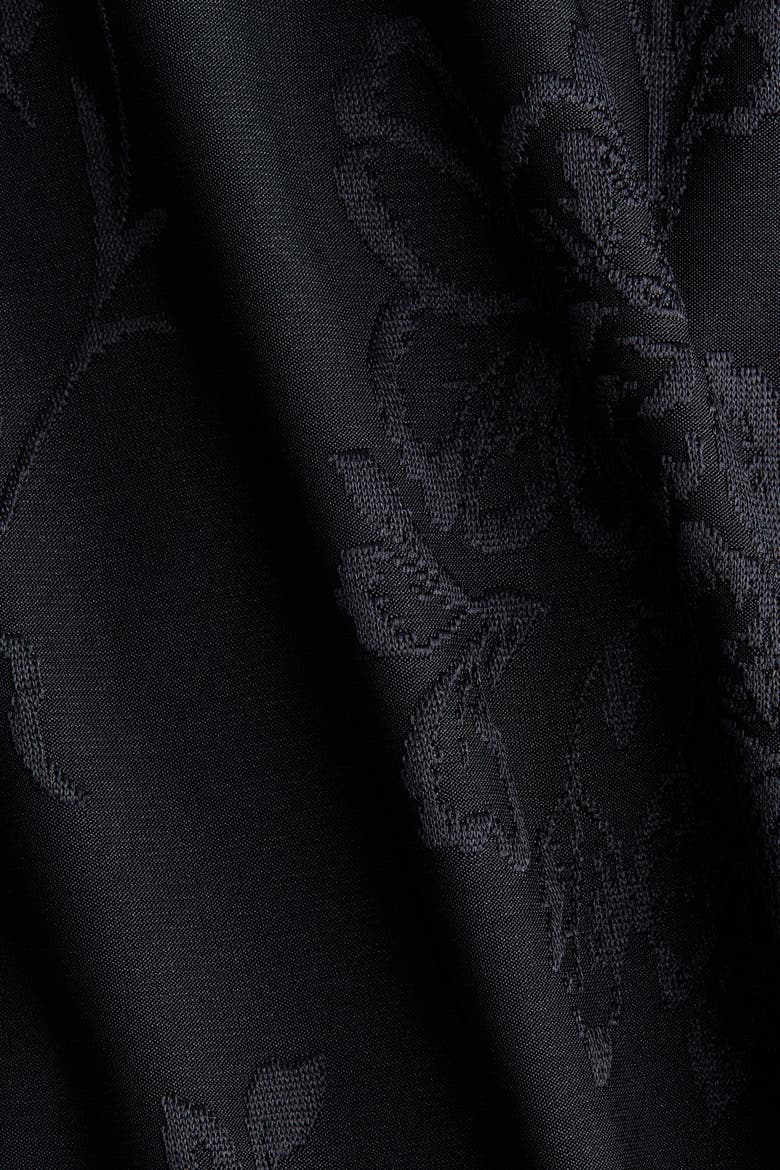 Tie-detail Jacquard-jersey Blouse, Alternate, color, Black