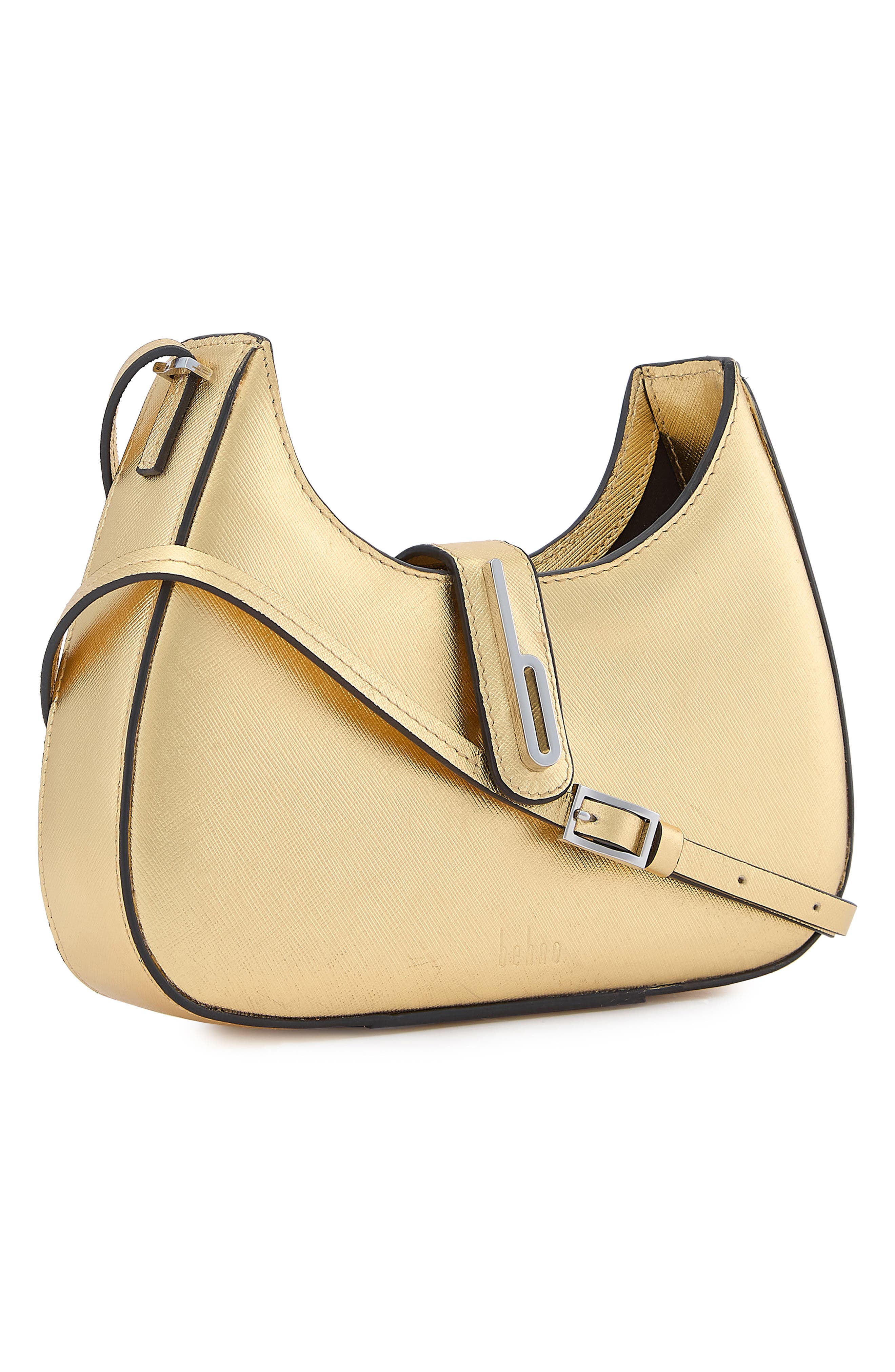 Mini Leena Metallic Leather Crossbody Bag, Alternate, color, GOLD