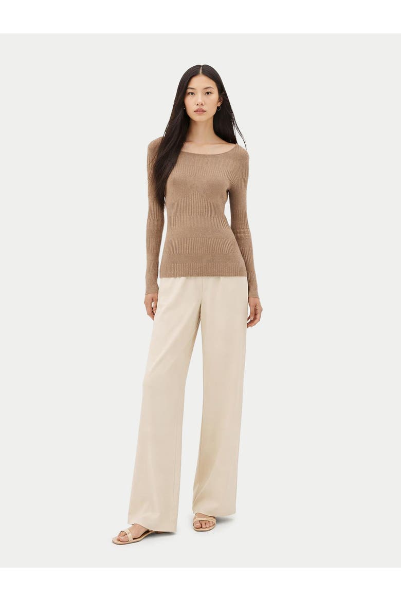 Ribbed Cotton Silk Cashmere Blend Sweater, Alternate, color, timber wolf