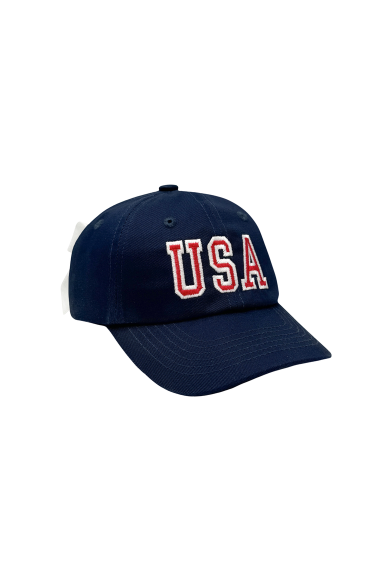 USA Women's Twill Bow Baseball Hat, Main, color, Navy Blue