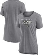 FANATICS Women's Fanatics Branded Heathered Gray Brooklyn Nets True Classics Tri-Blend T-Shirt