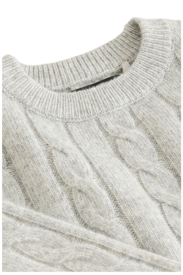Kids' Cable Crewneck Sweater, Alternate, color, GREY