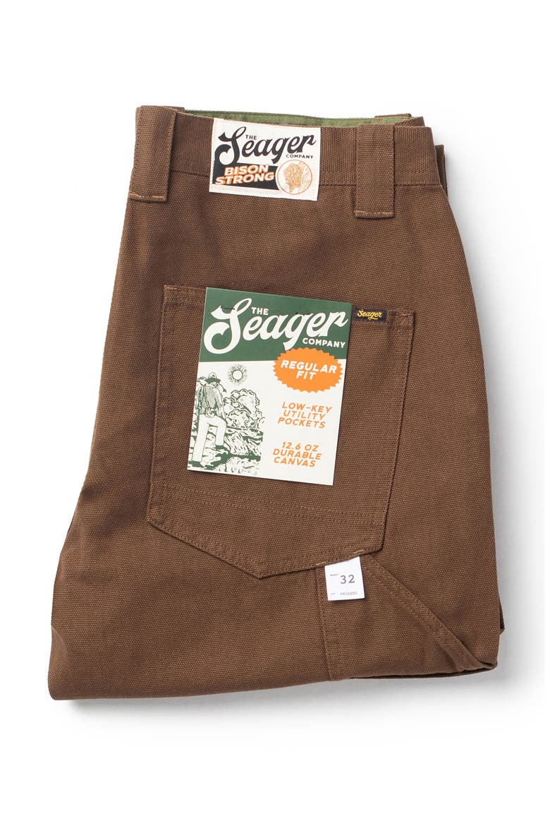 Bison Cotton Canvas Carpenter Pants, Alternate, color, TOBACCO