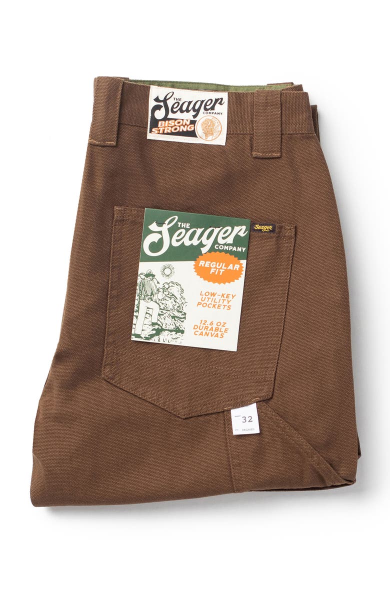 Seager Co Bison Cotton Canvas Carpenter Pants, Alternate, color, Tobacco