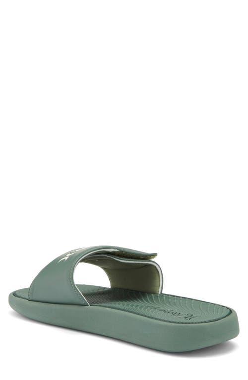 Hurley Logo Slide Sandal In Olive/khaki
