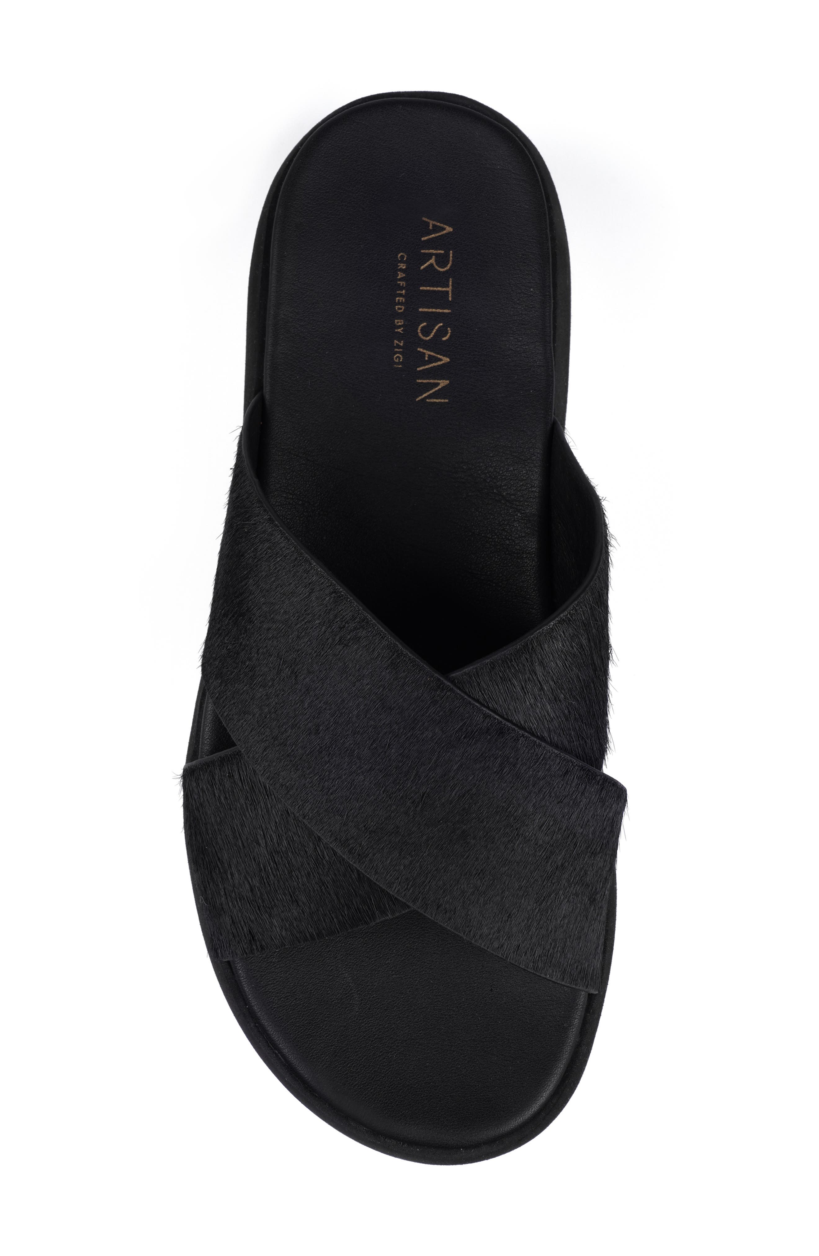 Artisan Crafted By Zigi Maia Genuine Calf Hair Platform Sandal, Alternate, color, Black