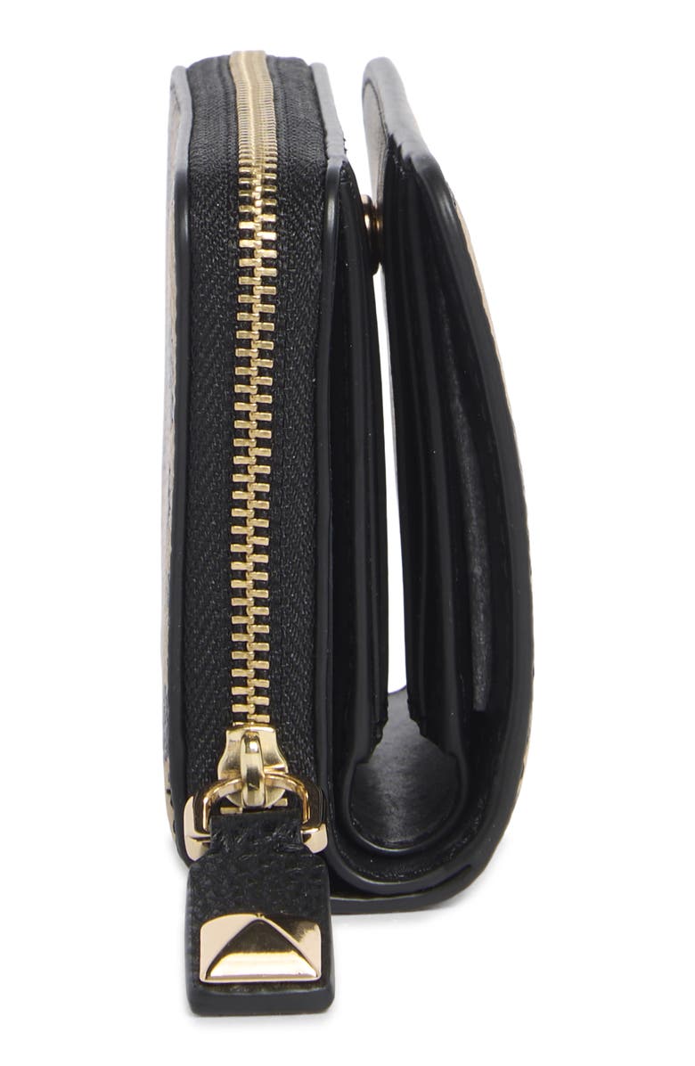 Marc Jacobs Cheetah Spot Mini SLG Compact Wallet, Alternate, color, Black Multi