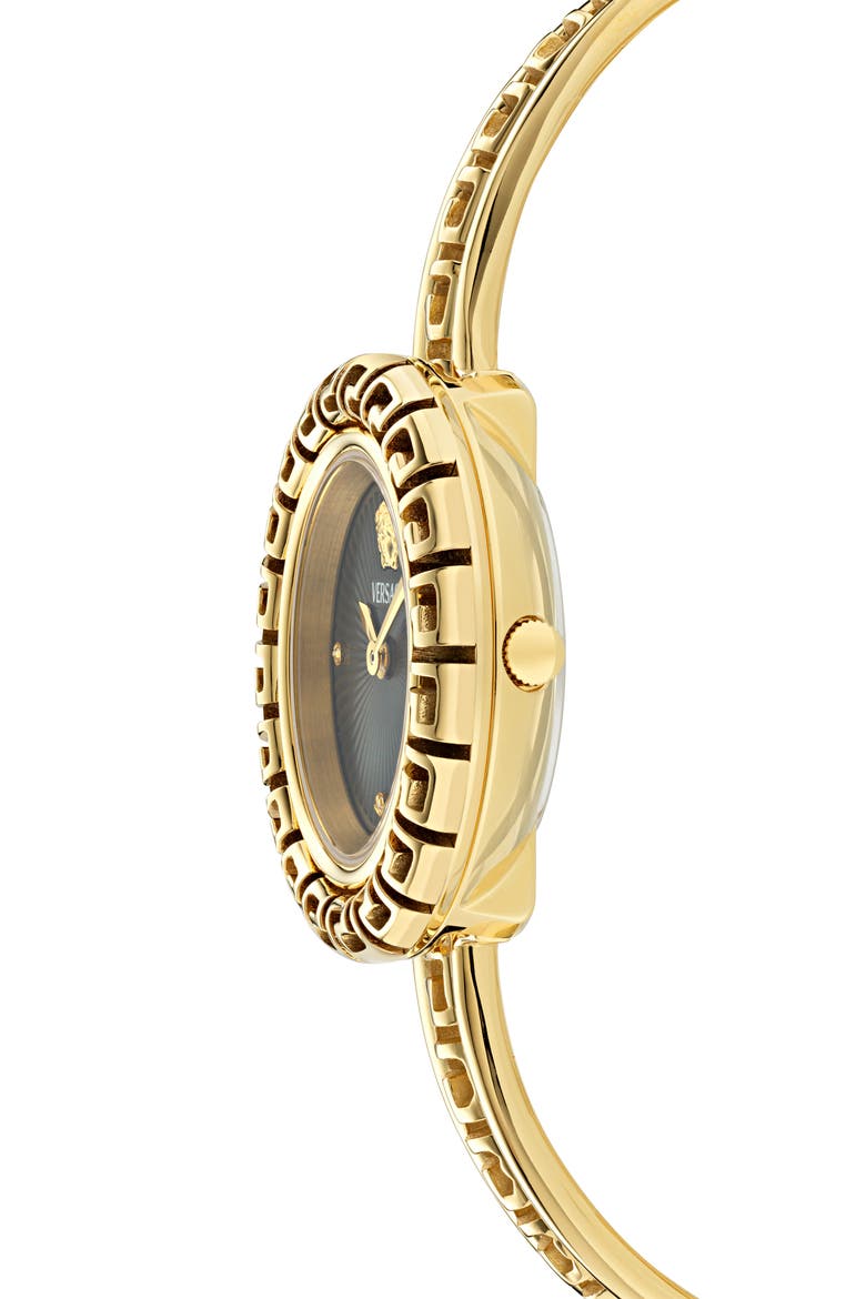 La Greca Diamond Bracelet Watch, 28mm, Alternate, color, IP YELLOW GOLD