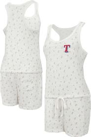 CONCEPTS SPORT Women's Concepts Sport Cream Texas Rangers Gardner Hacci Knit Romper