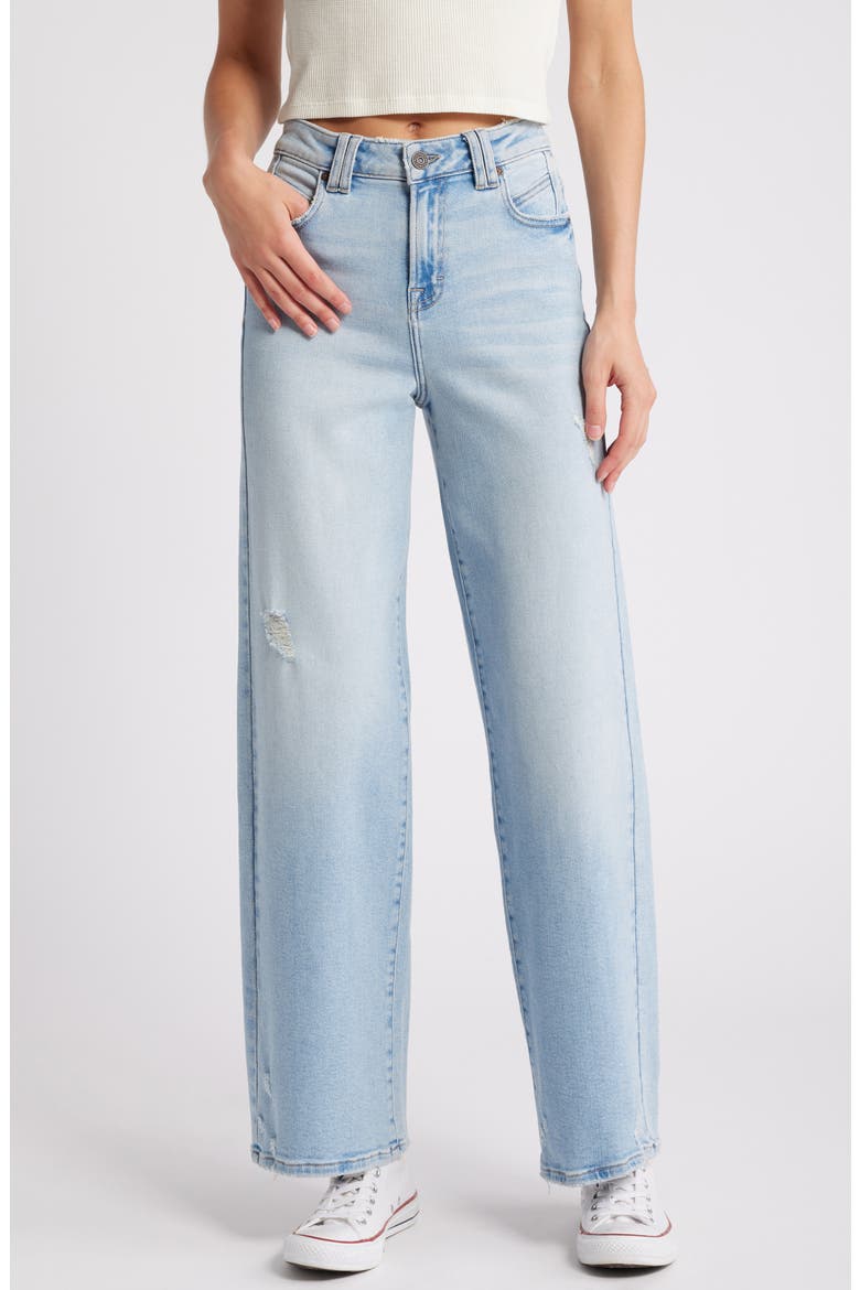 High Waist Wide Leg Jeans, Main, color, LIGHT WASH