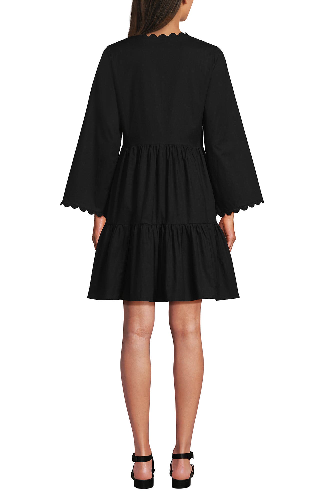 Poplin V Neck Embroidered Dress - image 2
