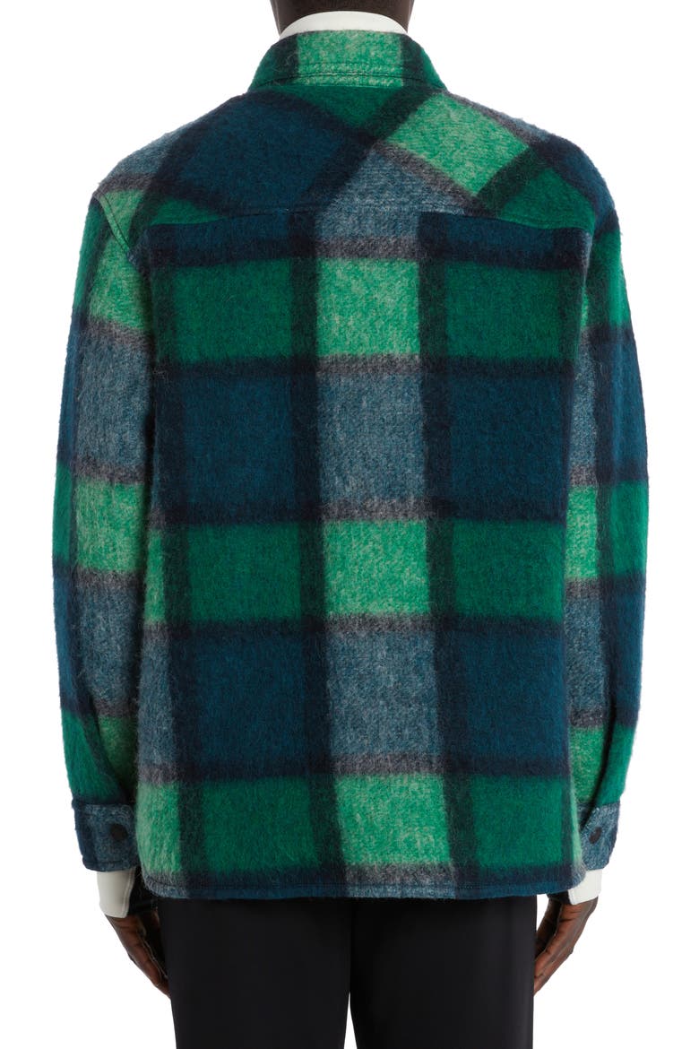 Waier Plaid Snap-Up Shirt Jacket, Alternate, color, GREEN BLUE