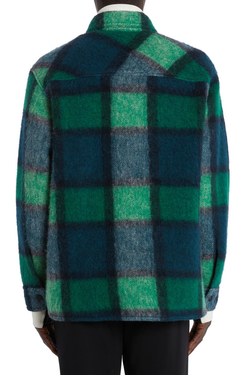Moncler Grenoble Waier Plaid Snap-Up Shirt Jacket, Alternate, color,