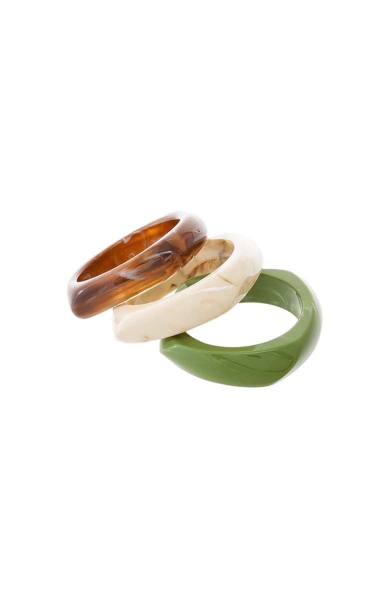 BY ADINA EDEN Olive Marble Square Resin Bangle Set, Main, color, Multi-Color