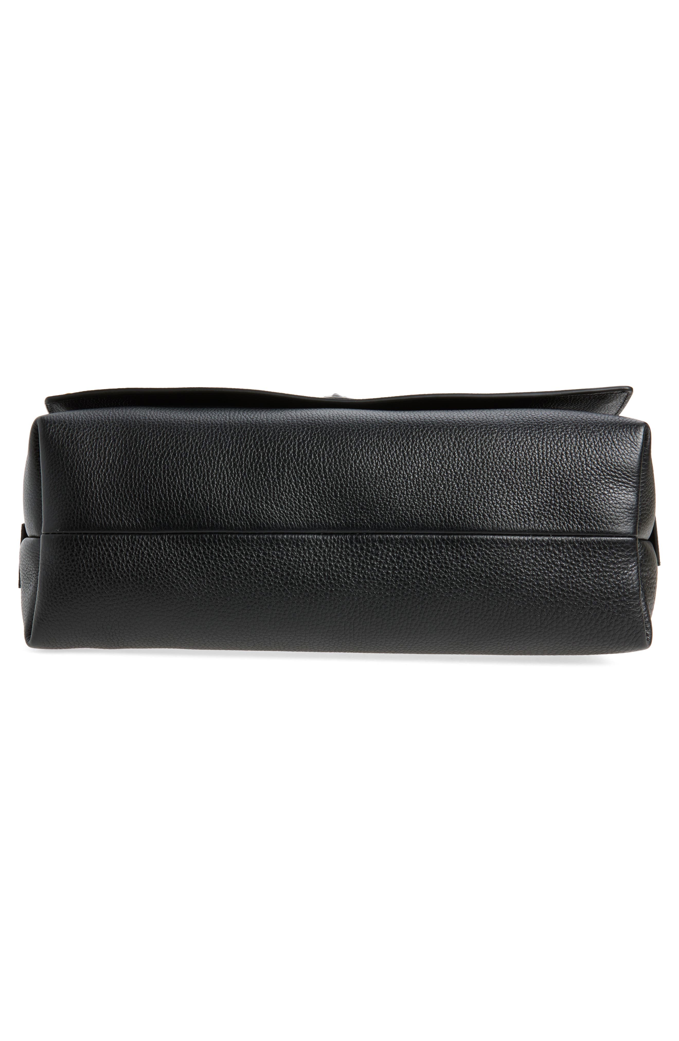 Leather Messenger Bag, Alternate, color, BLACK GOLD 82