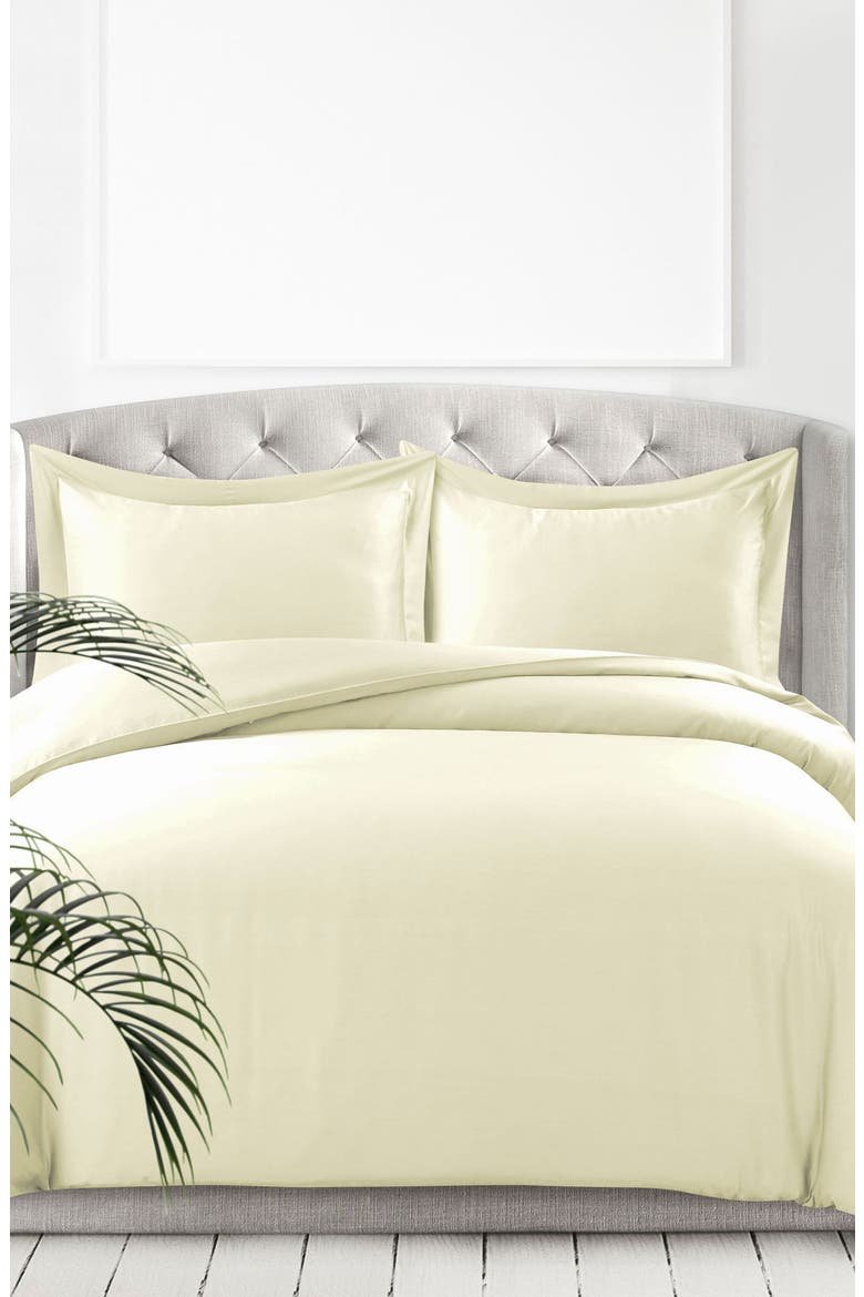 300 Thread Count Rayon Duvet Cover Set, Alternate, color, IVORY
