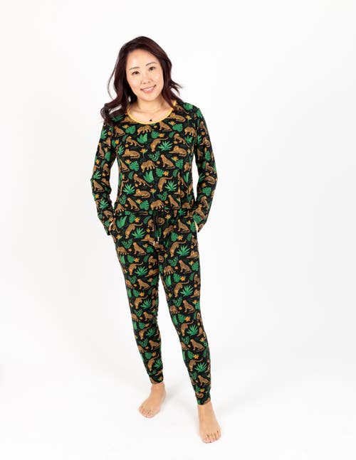 Leveret Viscose Matching Family Holiday Pajamas, Reindeer & Polar Bear Prints In Brown