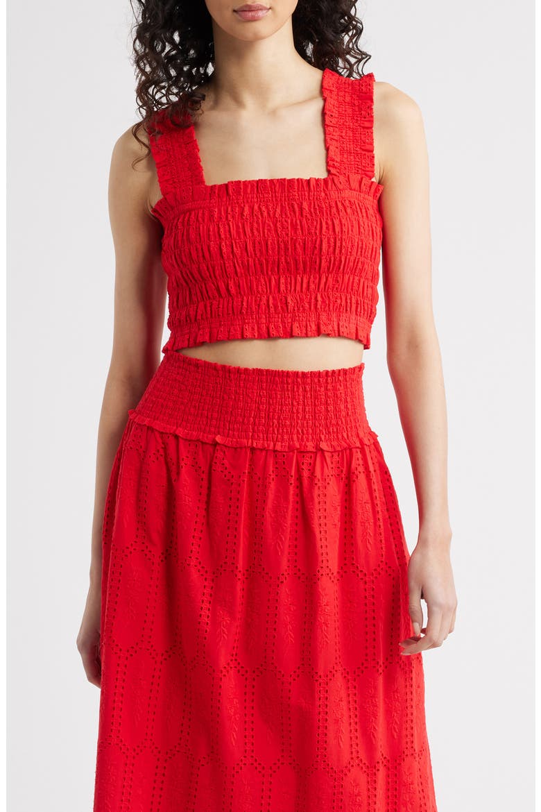 The Azalea Smocked Top, Main, color, RED