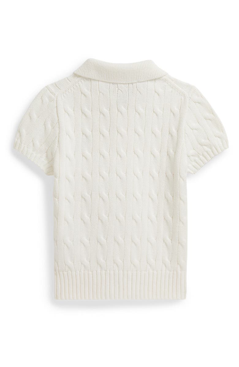 Polo Ralph Lauren Kids' Cabled Cotton Polo Sweater, Alternate, color, Deck Wash White