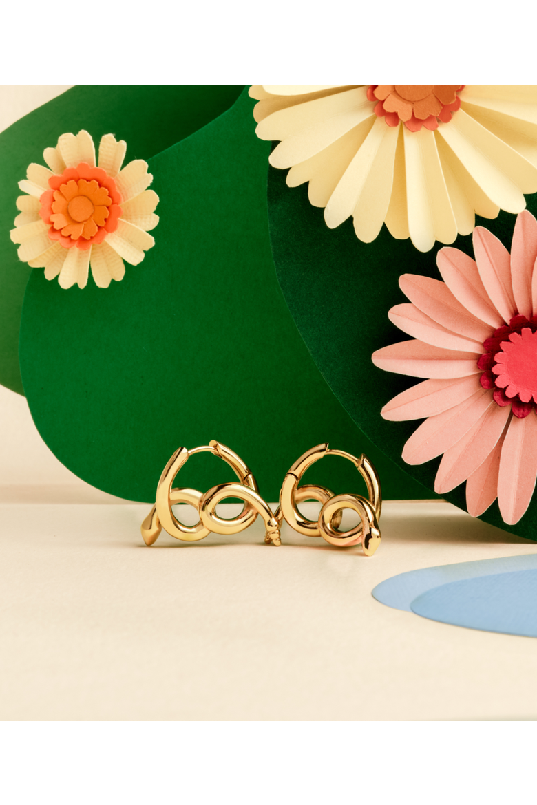 Karyn Snake Earrings, Alternate, color, Gold