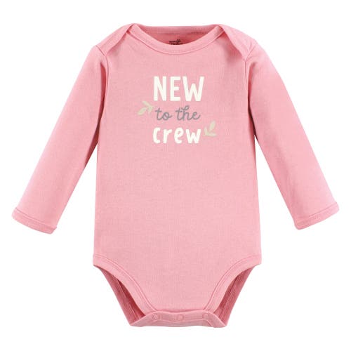 Touched By Nature Little Soft Organic Cotton Long-sleeve One-piece Essentials In Pink