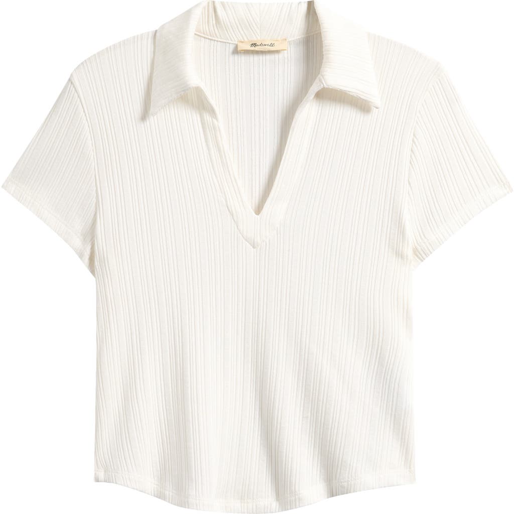 Madewell V-neck Rib Polo Top