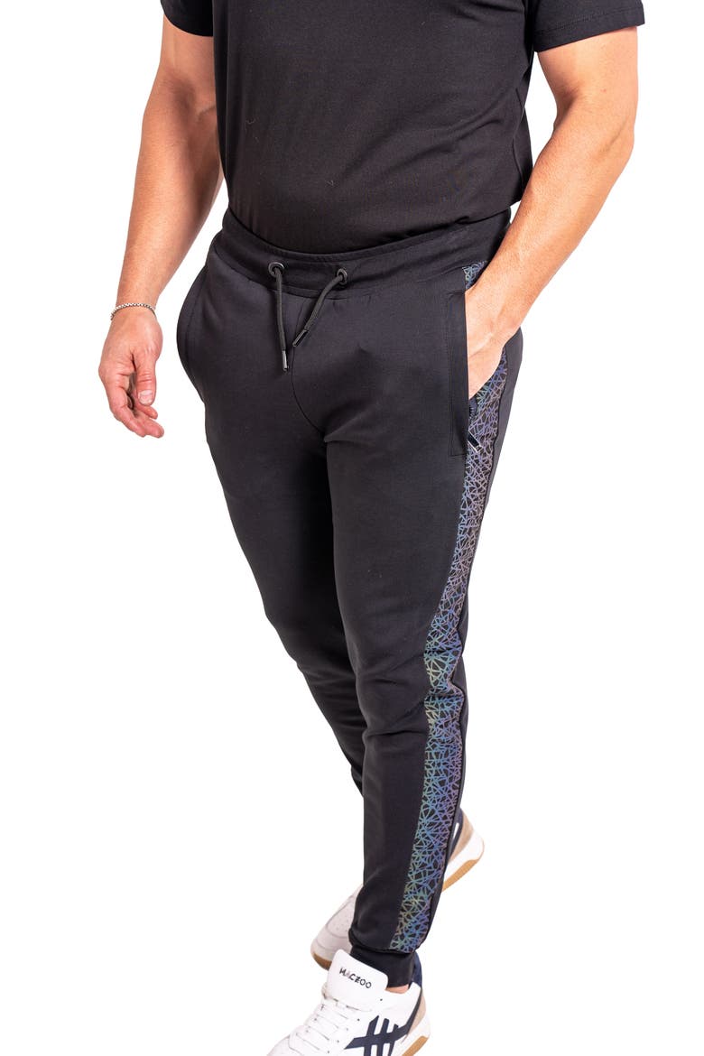 Ascension Side Stripe Cotton Blend Joggers, Alternate, color, BLACK