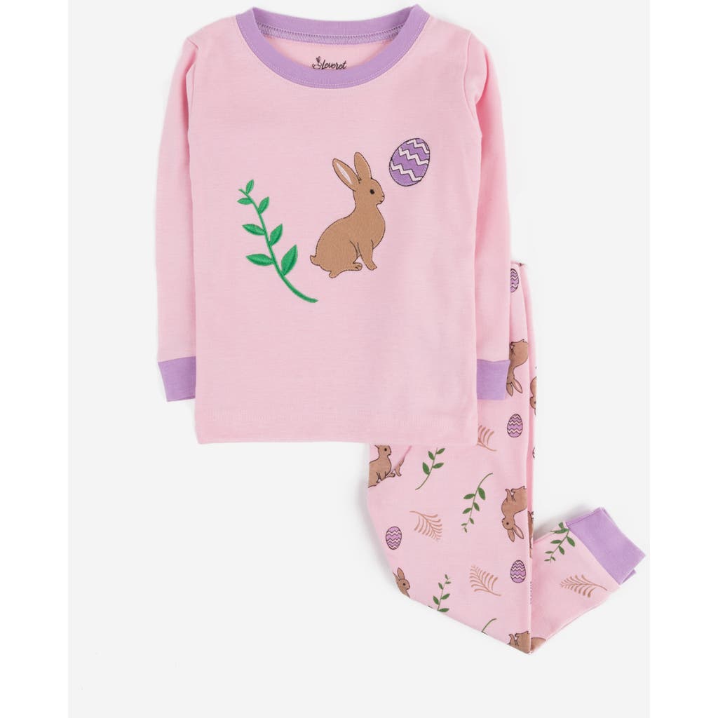 Leveret Kids Cotton Two-piece Printed Holiday Pajamas In Pink