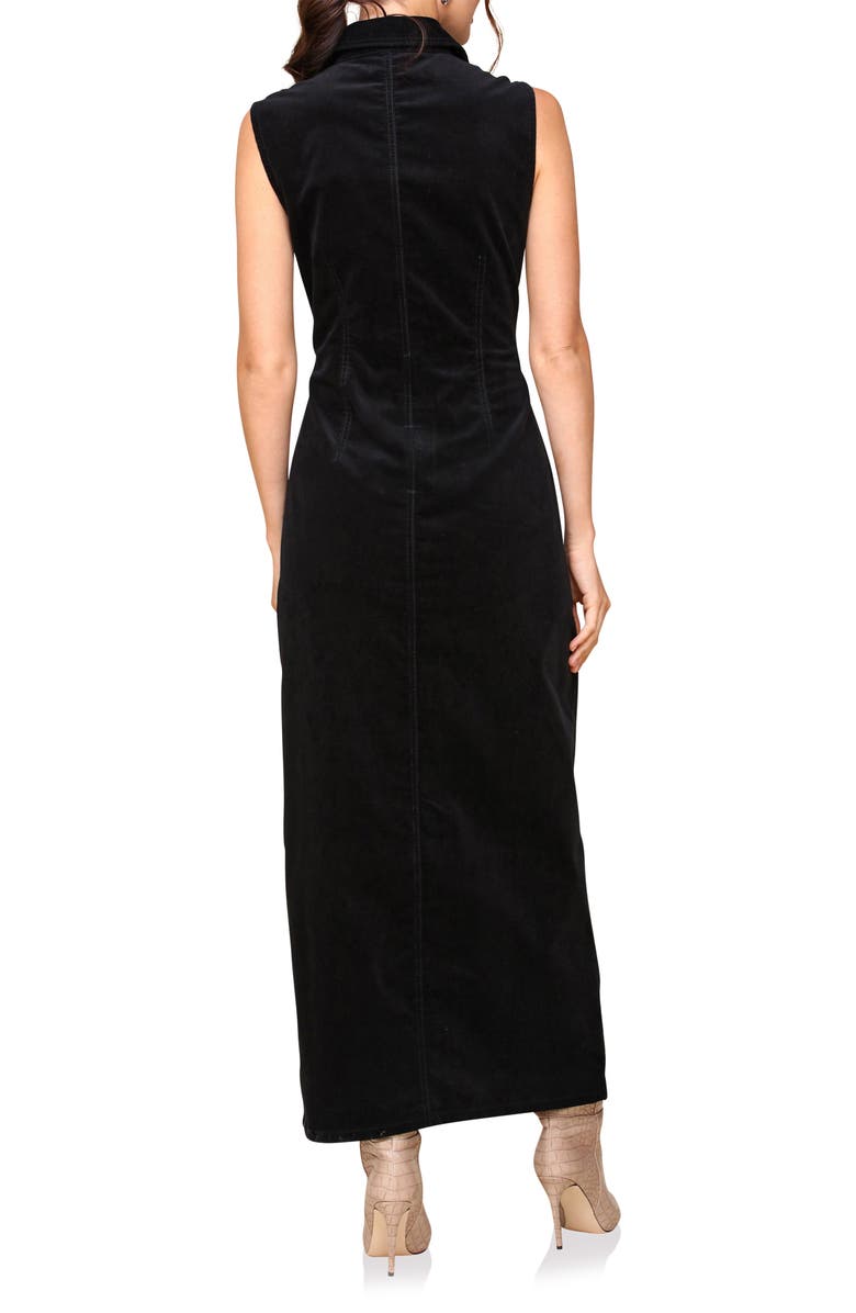 Avec Les Filles Sleeveless Corduroy Maxi Shirtdress, Alternate, color, Black