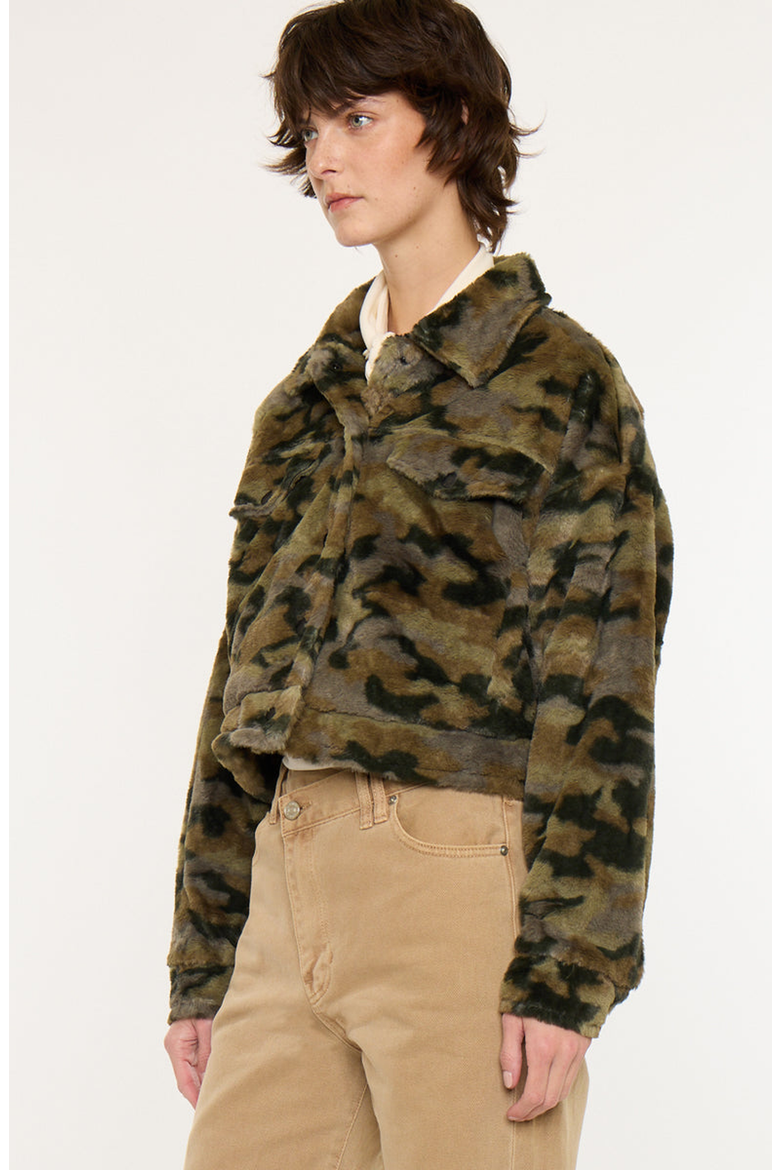 Jax Faux Fur Camo Jacket, Alternate, color, Camouflage