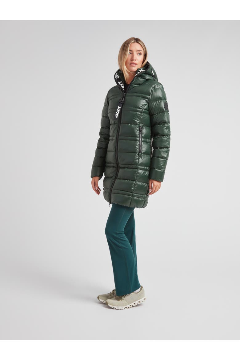 R4D Tramline Hooded Puffer Coat, Alternate, color, EMERALD/BLACK