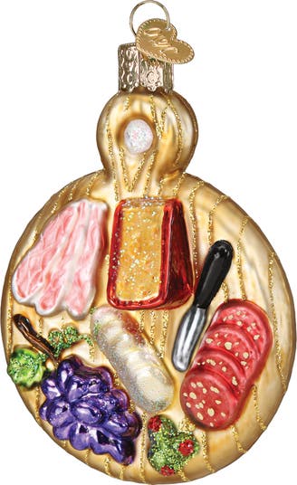 Old World Christmas Charcuterie Board Glass Ornament