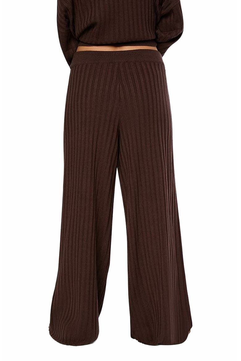 Wide Leg Pull On Pant, Alternate, color, BROWN