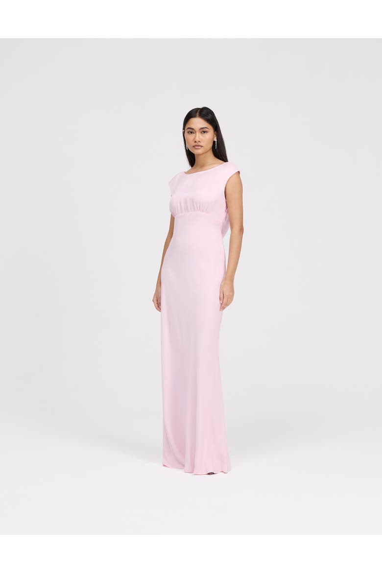 Octavia Cowl Back Satin Maxi Dress, Alternate, color, Pale Pink