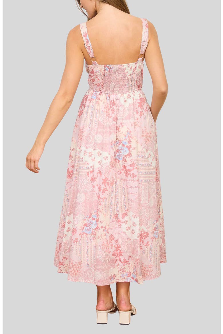 Milkmaid Print Sleeveless Maxi Dress, Alternate, color, PINK