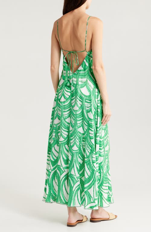 Poupette St Barth Denise Print Cover-up Maxi Dress In Green Himba